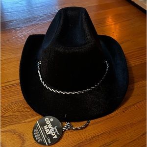 NWT Black Adult Amscan Velour Cowboy Hat